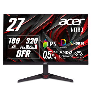 ACER VG270KV4bmiipx Acer 27C` σtbV[g 0.5ms 320Hz(FHD) 160Hz(4K) IPS  DCI-P3 90%