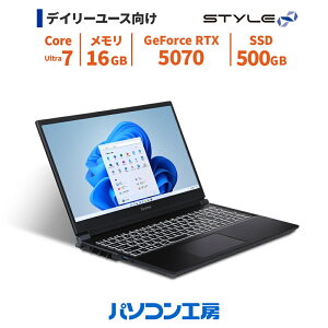 3Nۏ m[gp\R Vi 15.6^/Core Ultra 7 255HX/RTX 5070/16GB/500GB SSD/Windows 11 BTO