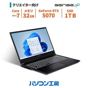 3Nۏ m[gp\R Vi 15.6^/Core Ultra 7 255HX/RTX 5070/32GB/1TB SSD/Windows 11 BTO