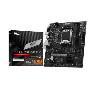 MSI PRO A620AM-B EVO AMD A620A�`�b�v�Z�b�g���ځA�R�X�g�p�t�H�[�}���X�ɗD�ꂽAM5�Ή���Micro-ATX�}�U�[�{�[�h�ł��B