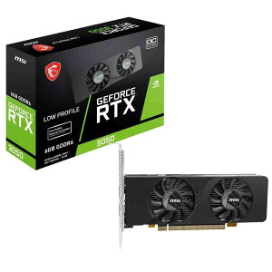 MSI GeForce RTX 3050 LP E 6G OC NVIDIA GeForce RTX 3050��6GB GDDR6�������𓋍ڂ����O���t�B�b�N�X�J�[�h
