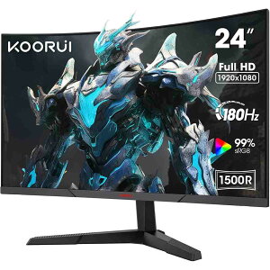 KOORUI 24E6CA �Q�[�~���O �p�ȃ��j�^�[ �t���T�C�Y24inch �p�l��VA �𑜓x1920×1080 ���t���b�V�����[�g180Hz �������x1ms