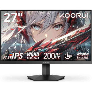 KOORUI G2721P �Q�[�~���O���j�^�[ �t���T�C�Y27inch �p�l��Fast IPS �𑜓x2560×1440 ���t���b�V�����[�g200Hz �������x1ms