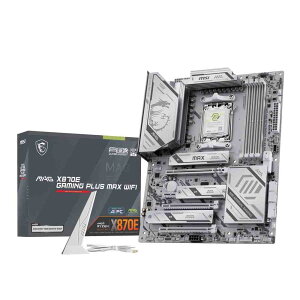MSI MAG X870E GAMING PLUS MAX WIFI AMD X870E�`�b�v�Z�b�g��AM5�\�P�b�g���̗p���������×�V���o�[�z���C�g�q�[�g�V���N��ATX�}�U�[�{�[�h
