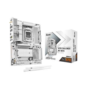 ASRock X870E Challenger WiFi White AMD X870E�`�b�v���� ATX�t�H�[���t�@�N�^�Ή��}�U�[�{�[�h