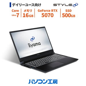 3�N�ۏ� �m�[�g�p�\�R�� �V�i 15.6�^/Core Ultra 7 270HX Plus/RTX 5070/16GB/500GB SSD/Windows 11 BTO