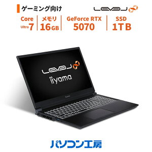 3�N�ۏ� �Q�[�~���O�m�[�gPC �V�i 15.6�^/Core Ultra 7 270HX Plus/RTX 5070/16GB/1TB SSD/Windows 11 BTO ���x���C���t�B�j�e�B