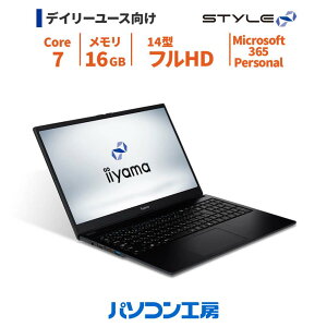 �m�[�g�p�\�R�� �V�i Microsoft 365 Personal/14�^/Core 7 150U/16GB/500GB SSD/Windows 11 BTO Office�t��