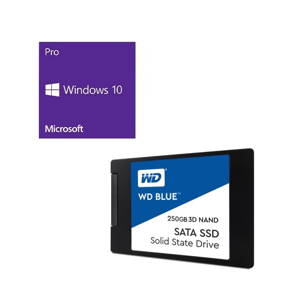セット商品 Windows 10 Pro 64Bit 73%OFF DSP + Western 3D Blue WDS250G2B0A バンドルセット WD SATA NAND Digital 驚きの価格が実現！