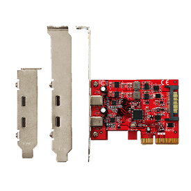 玄人志向 USB3.2C-P2-PCIE3 USB3.2 Type-C x2 インターフェースボード PCI-Express x4接続
