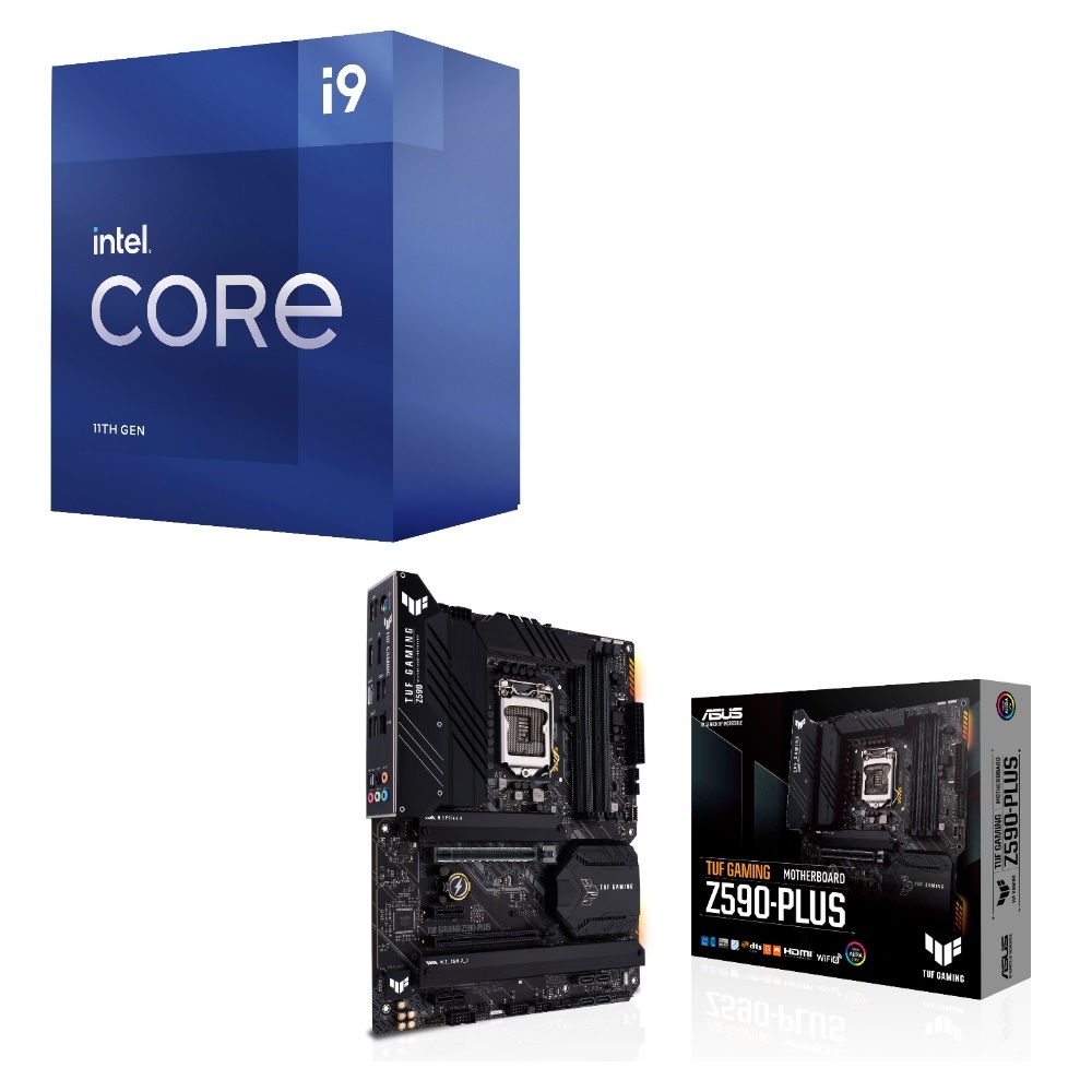 パーツセット Intel Core i9 人気定番 11900 BOX TUF GAMING ASUS + セット Z590-PLUS 公式ショップ