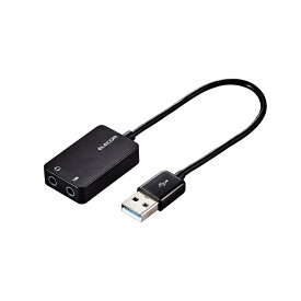 ELECOM USB-AADC02BK USBオーディオ変換アダプタ/0.15m/ブラック