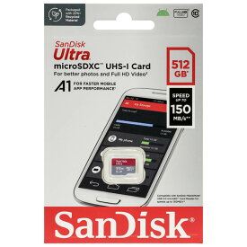 SanDisk SDSQUAC-512G-GN6MN ULTRAシリーズ microSDXC 512GB A1 U1 class10 R=150MB/s 英語パッケージ