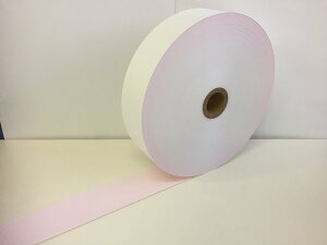 券売機ロール紙 57.5mm×300m×35mm(裏巻/ピンク/ミシン目6:4) 150μ 5巻入 食券 チケットロール STK5730035P-5KS64【代引手数料無料】【輸入紙】♪