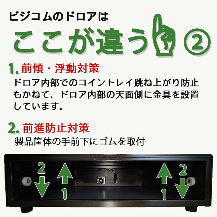 楽天市場】日本製 3年保証 ビジコム 手動開閉式 キャッシュドロア 