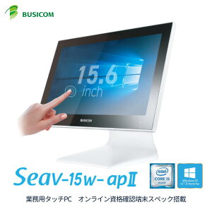 �I�����C�����i�m�F�[�� �Ɩ��p 15.6�C���` Windows IoT �^�b�`�p�l�� �f�X�N�g�b�v PC �p�\�R�� IntelR Core i5 SSD256GB ������8GB ���j�^�[ �f�B�X�v���C �s���A�z���C�g �Ód�e�ʎ� �bSeav15w-apII-W �b BUS