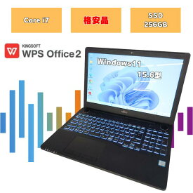 【訳あり品 office付き】　windows11 ノートパソコン テンキー付 初期設定済み メモリ8GB SSD256GB 15.6インチ 富士通 Core-i7 6世代 中古 パソコン i7 AH53/A3B ah53a3b-1