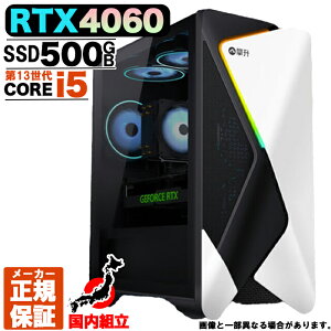 yŒZœIY Vi SS艿iIz Q[~OPC fXNgbvp\R RTX4060 p\R 13 Intel Corei5 13400F Windows11 10 SSD 500GB 16GB fXNgbvPC 1Nۏ  eX|[