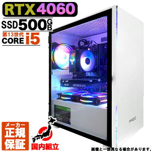 yI Y Vi SSN[|Iz Q[~OPC fXNgbvp\R RTX4060 p\R 13 Corei5 13400F Windows11 10 SSD 500GB 16GB fXNgbvPC 1Nۏ  eX|[c 