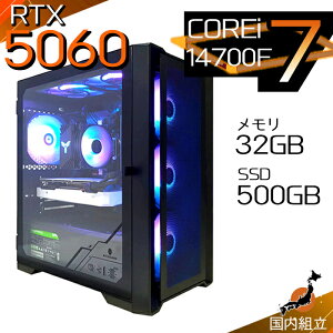 yŒZœIY Vi SS艿iIzQ[~OPC fXNgbvp\R RTX5060 p\R 14 Corei7 14700F Windows11 10 SSD 500GB  32GB fXNgbvPC 1Nۏ  eX|[c 