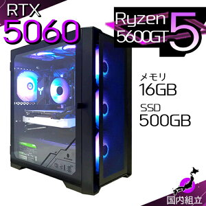yŒZœIY Vi SS艿iIz Q[~OPC {̂̂ fXNgbvp\R AMD Ryzen5 5600GT RTX5060 Windows11 SSD500GB p\R  16GB Q[~O  Q[ fXNgbvPC