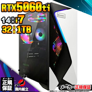 yŒZœIY Vi ňlɒIzQ[~OPC fXNgbvp\R RTX5060Ti p\R 14 Intel Corei7 14700F Windows11 10 SSD 1TB 32GB fXNgbvPC 1Nۏ  eX|