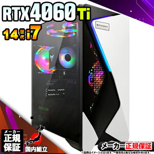 yŒZœI Y Vi SSN[|IzQ[~OPC fXNgbvp\R RTX4060Ti p\R 14 Intel Corei7 14700F Windows11 10 SSD 500GB 16GB fXNgbvPC 1Nۏ  eX|