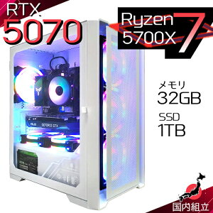 yŒZœI g Vi SSlIz Q[~OPC fXNgbvp\R RTX5070 p\R Ryzen7 5700X Windows11 10 SSD 1TB 32GB fXNgbvPC 1Nۏ  eX|[c Q[~Op