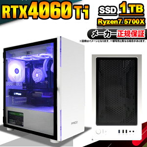 yŒZœIY Vi ňlɒIzQ[~OPC fXNgbvp\R RTX4060Ti p\R Ryzen7 5700X Windows11 10 SSD 1TB 32GB fXNgbvPC 1Nۏ  eX|[c Q[~
