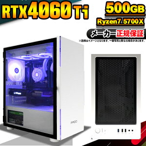 yŒZœIY Vi ňlɒIzQ[~OPC fXNgbvp\R RTX4060Ti p\R Ryzen7 5700X Windows11 10 SSD 500GB 16GB fXNgbvPC 1Nۏ  eX|[c Q[~