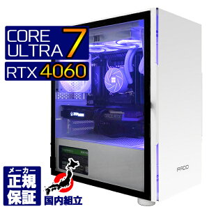 yŒZœIY Vi SS艿iIz Q[~OPC fXNgbvp\R GeForce RTX4060 p\R intel Core Ultra 7 Windows11 10 SSD 500GB 16GB fXNgbvPC 1Nۏ  eX|[c 