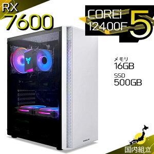 �y�ŒZ�œ��������I�������Y �V�i �}���\���l�����I�z�Q�[�~���OPC �{�̂̂� �f�X�N�g�b�v�p�\�R�� 12���� Corei5 RX7600 Windows11 SSD500GB �p�\�R�� ������ 16GB �Q�[�~���O�p�\�R�� �Q�[�~���O �Q�[