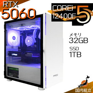 yŒZœIY Vi SS艿iIzQ[~OPC fXNgbvp\R RTX5060 p\R 12 Intel Corei5 12400F Windows11 10 SSD 1TB 32GB fXNgbvPC 1Nۏ  eX|[c