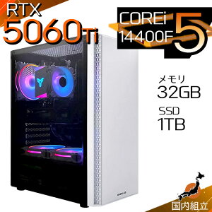 �y�ŒZ�œ��������I�������Y �V�i �}���\���l�����I�z�Q�[�~���OPC �f�X�N�g�b�v�p�\�R�� RTX5060Ti �p�\�R�� 14���� Corei5 14400F Windows11 10 SSD 1TB ������32GB �f�X�N�g�b�vPC 1�N�ۏ� ���� e�X�|�[�c