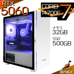 yŒZœIY Vi SS艿iIzQ[~OPC fXNgbvp\R RTX5060 p\R 14 Corei7 14700F Windows11 10 SSD 500GB  32GB fXNgbvPC 1Nۏ  eX|[c 