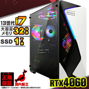 yŒZœ Y Vi ňlɒIz Q[~OPC fXNgbvp\R RTX4060 p\R 13 Intel Corei7 13700F Windows11 10 SSD 1TB  32GB fXNgbvPC 1Nۏ  eX|