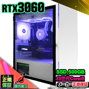 y50OFFIY Vi SS艿iIz Q[~OPC fXNgbvp\R RTX3060 p\R 13 Corei5 13400F Windows11 10 SSD 500GB 16GB fXNgbvPC 1Nۏ  eX|[c Q[~O