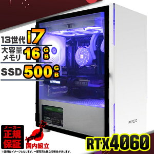 yŒZœ Y Vi ňlɒIz Q[~OPC fXNgbvp\R RTX4060 p\R 13 Intel Corei7 13700F Windows11 10 SSD 500GB 16GB fXNgbvPC 1Nۏ  eX|