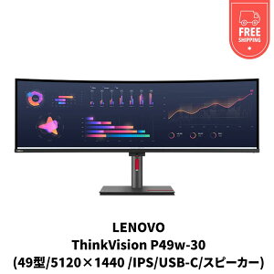 yVi [zThinkVision P49w-30(49^/5120×1440 /IPS/USB-C/Xs[J[) 49^ 5120x1440 IPS Thunderbolt DisplayPort HDMIȖʃfBXvC (3800R)