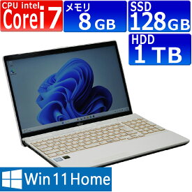 中古パソコン | 富士通 LIFEBOOK AH77/D1 FMVA77D1WG Windows11 ノートPC 一年保証 第8世代 Core i7-8565U 1.8(～最大4.6)GHz | MEM:8GB SSD:128GB(M.2 SATA)+ HDD:1TB | ブルーレイドライブ 無線LAN:あり フルHD テンキー Webカメラ内蔵 Win11Home64Bit | ACアダプター付属
