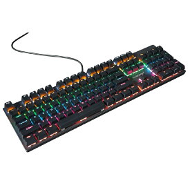 新品 microkingdom ゲーミングキーボード MK30 CARBON テンキー 英語配列104キーボード USB 有線 青軸 メカニカル RGBバックライト【180日保証】