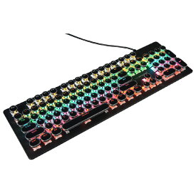 新品 microkingdom ゲーミングキーボード MK20 FLYINGTIGERS テンキー タイプライター風 英語配列104キーボード USB 有線 青軸 メカニカル RGBバックライト【180日保証】