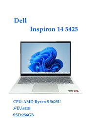 【送料無料】NT: 高速SSD Dell Inspiron 14 5425 Windows11 AMD Ryzen 5 5625U 2.30GHz メモリー8GB SSD 256GB 無線LAN Office 付き HDMI 内蔵カメラ　14インチ ノートパソコン【【中古】【3ケ月保証】
