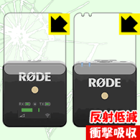 衝撃吸収【 反射低減 】保護フィルム RODE Wireless GO (送信機用/受信機用 2枚組) 日本製 自社製造直販