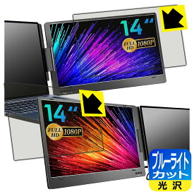 ブルーライトカット【 光沢 】保護フィルム ROADOM 14インチ トリプルポータブルモニター X90 日本製 自社製造直販