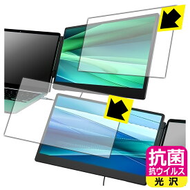 抗菌 抗ウイルス【 光沢 】保護フィルム LAPTOMO 14.1インチ トリプルポータブルモニター S3 日本製 自社製造直販