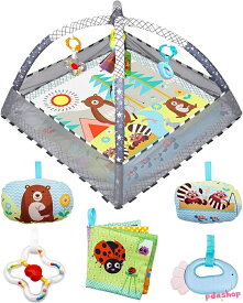 【全品2点で5%OFF】ベビージム プレイジム 知育玩具 3in1 多機能 ベビーおもちゃ ベビーサークル プレイマット ベビートイ 女の子 男の子 子ども 子供 0ヶ月 お