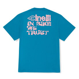 【公式ストア】チネリ IN BIKE WE TRUST スカイブルー Tシャツ ロードバイク 自転車 イタリア製 ご注文確認後即日発送