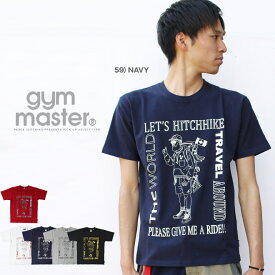 【送料無料】【gym master】HITCHHIKE TEE ロゴTee コットン クルーネック ジムマスター Tシャツ メンズ 半袖 クルーネック カットソー ユニセックス フェス 【メンズ/レディース】【メール便 可】【S/S】〇