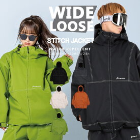 スノーボードウェア メンズ レディース オーバーサイズ ステッチジャケット ボードウェア スノボウェア スノボ ウェア スノーボード スノボー スキー スノボーウェア スノーウェア ジャケット ルーズフィット 大きい サイズ 撥水 防風 防寒 耐水 snj-460
